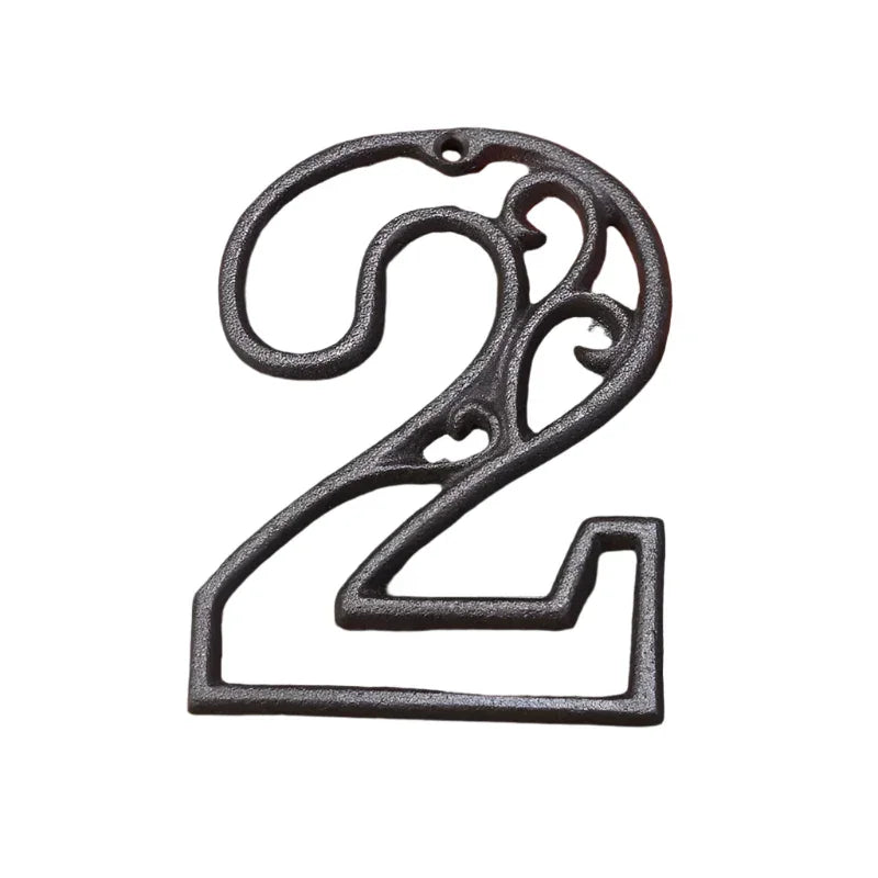 House Property Number Cast Iron Rustic Scroll - The Renmy Store Homewares & Gifts