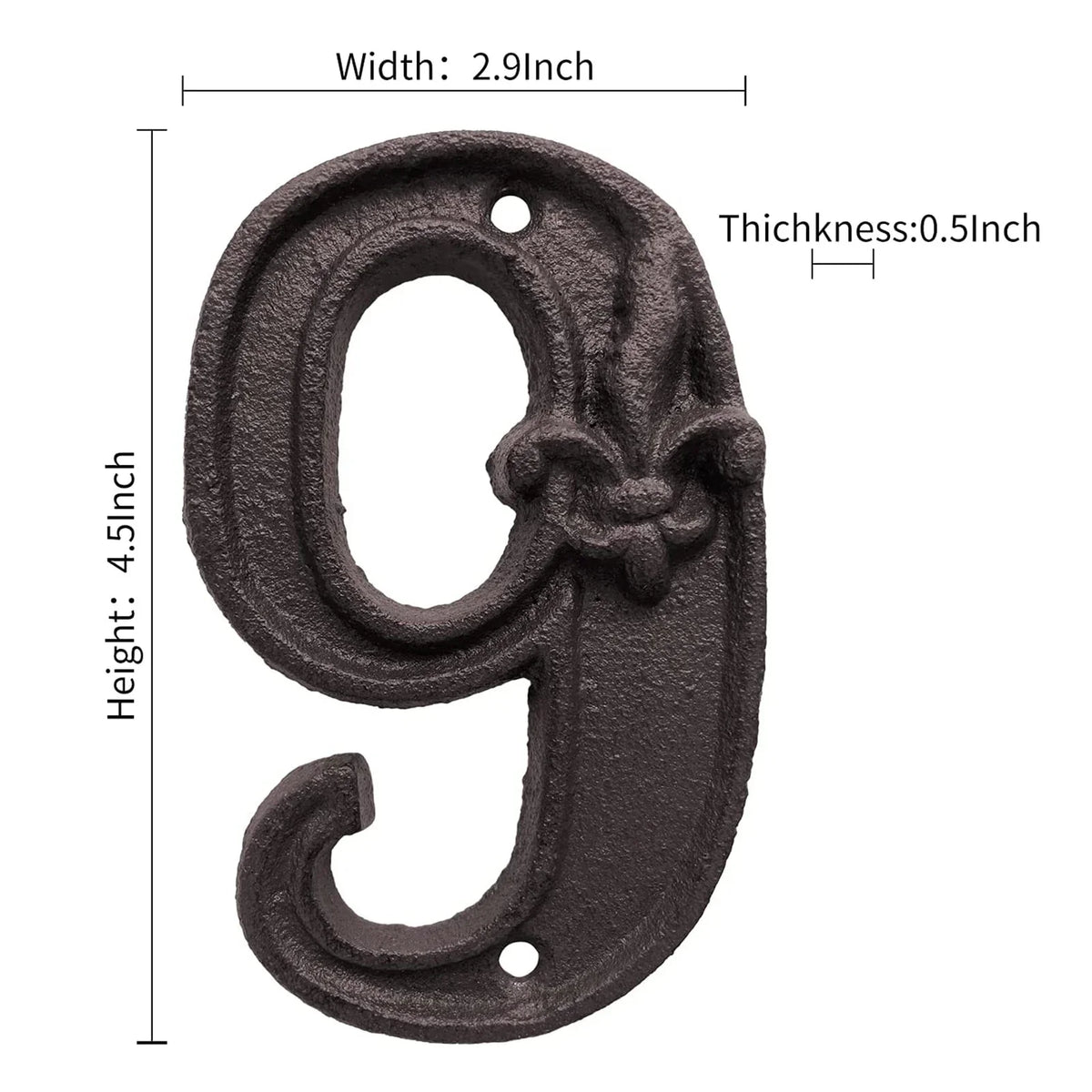 House Door Numbers French Provincial Fleur 1-10 Cast Iron - The Renmy Store Homewares & Gifts