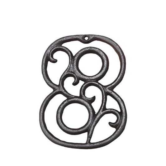 House Property Number Cast Iron Rustic Scroll - The Renmy Store Homewares & Gifts