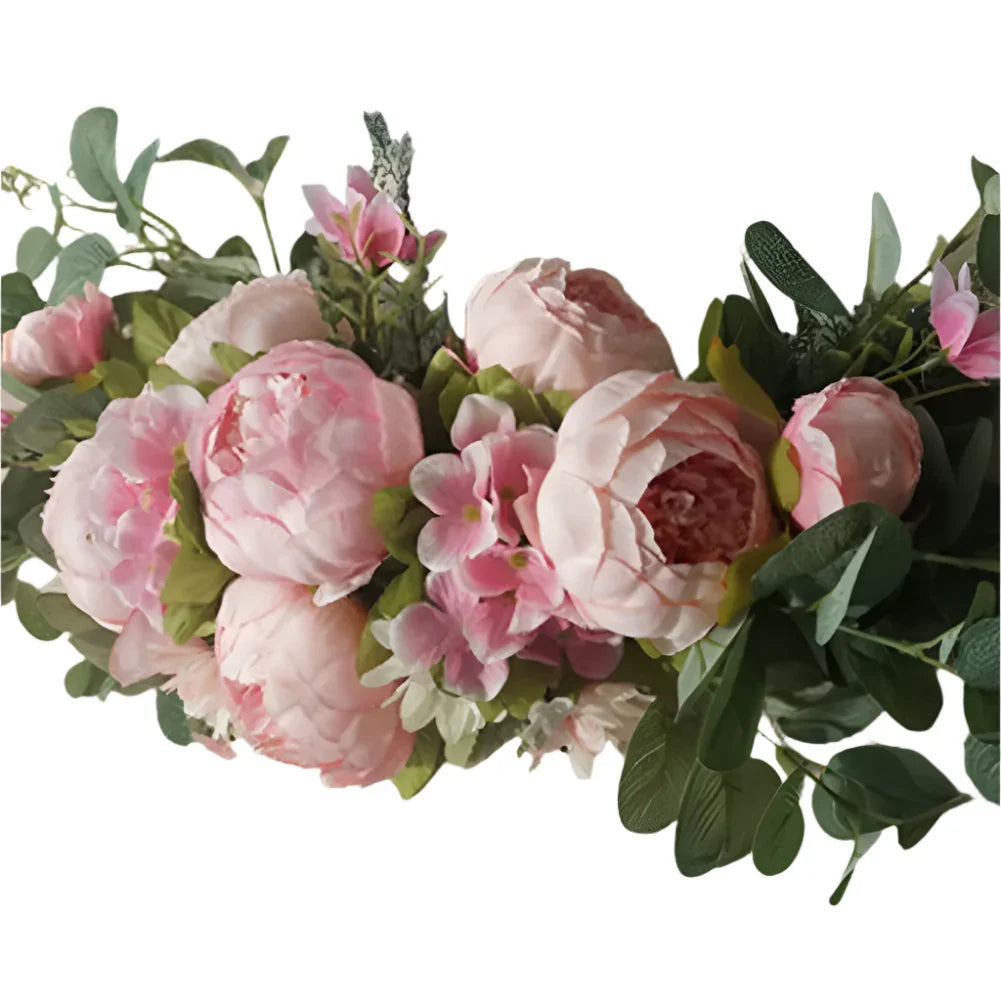 Wreath Pink Floral Artificial Door Home Decor