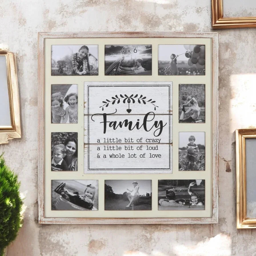 Photo Picture Frame Wooden Rustic Family