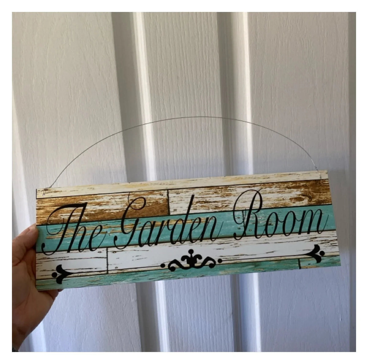 Custom Personalised Rustic Blue Sign Timber Look Aussie Made