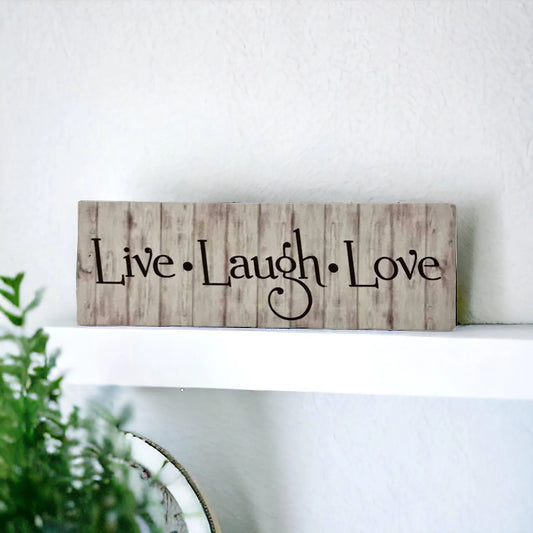 Live Laugh Love Timber Look Sign - The Renmy Store Homewares & Gifts