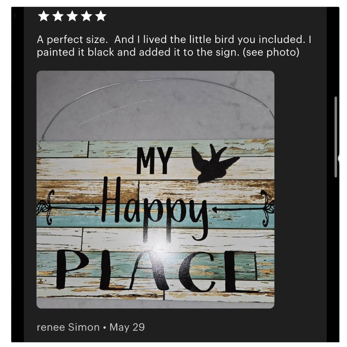 My Happy Place Rustic Blue Sign