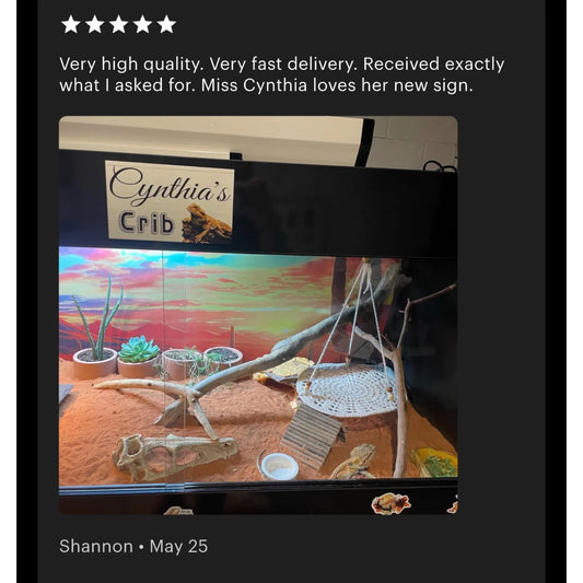 Bearded Dragon Lizard House Custom Personalised Sign