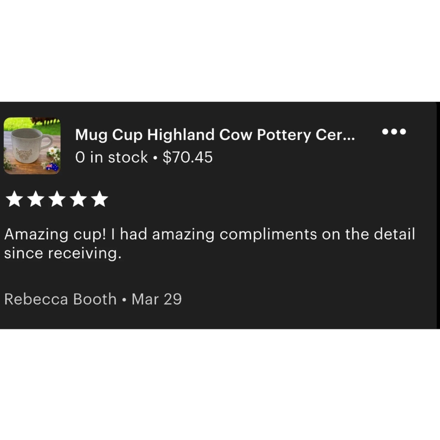 Mug Cup Highland Cow Pottery Ceramic Aussie Made