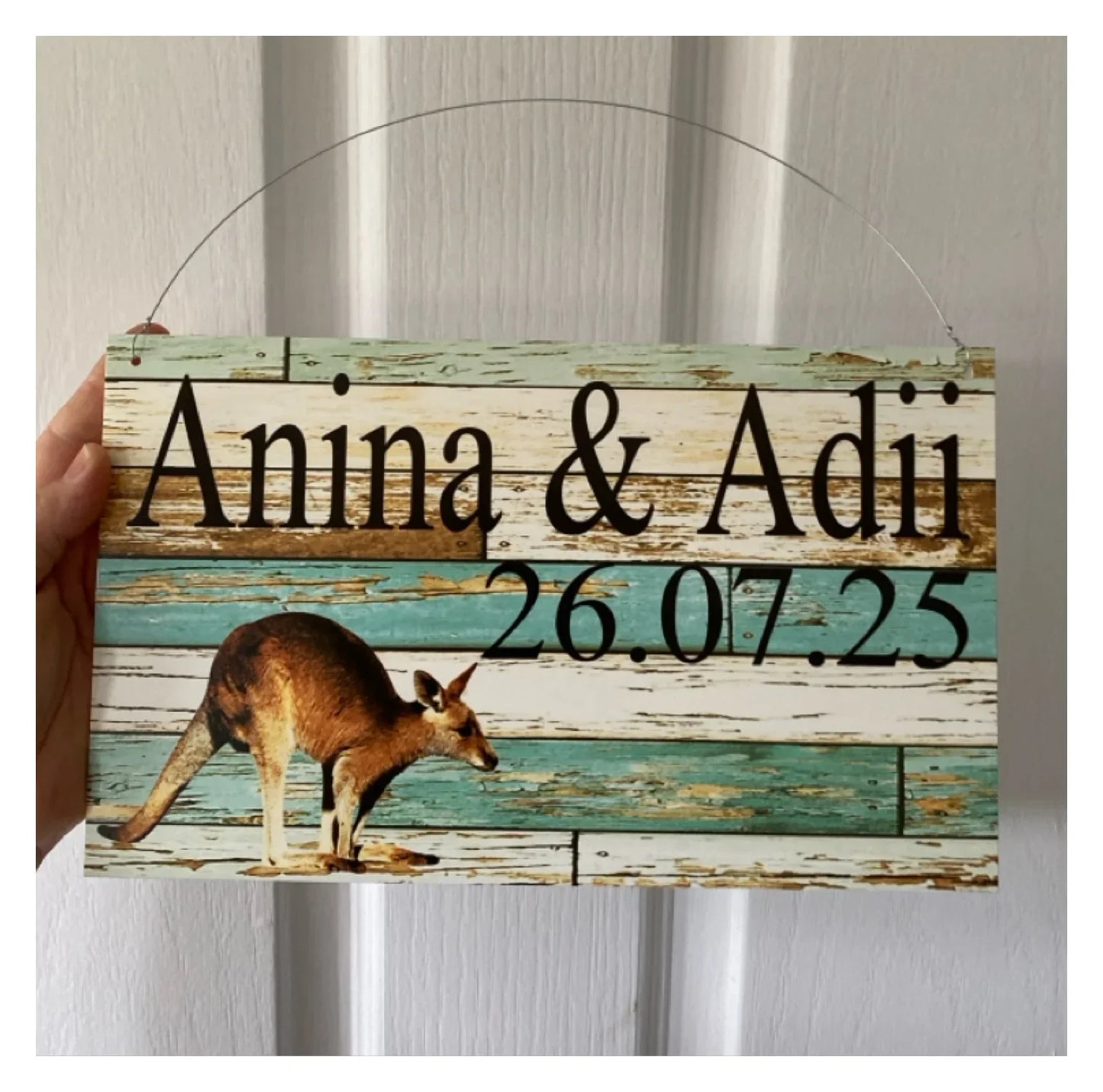 Kangaroo Custom Personalised Blue Sign
