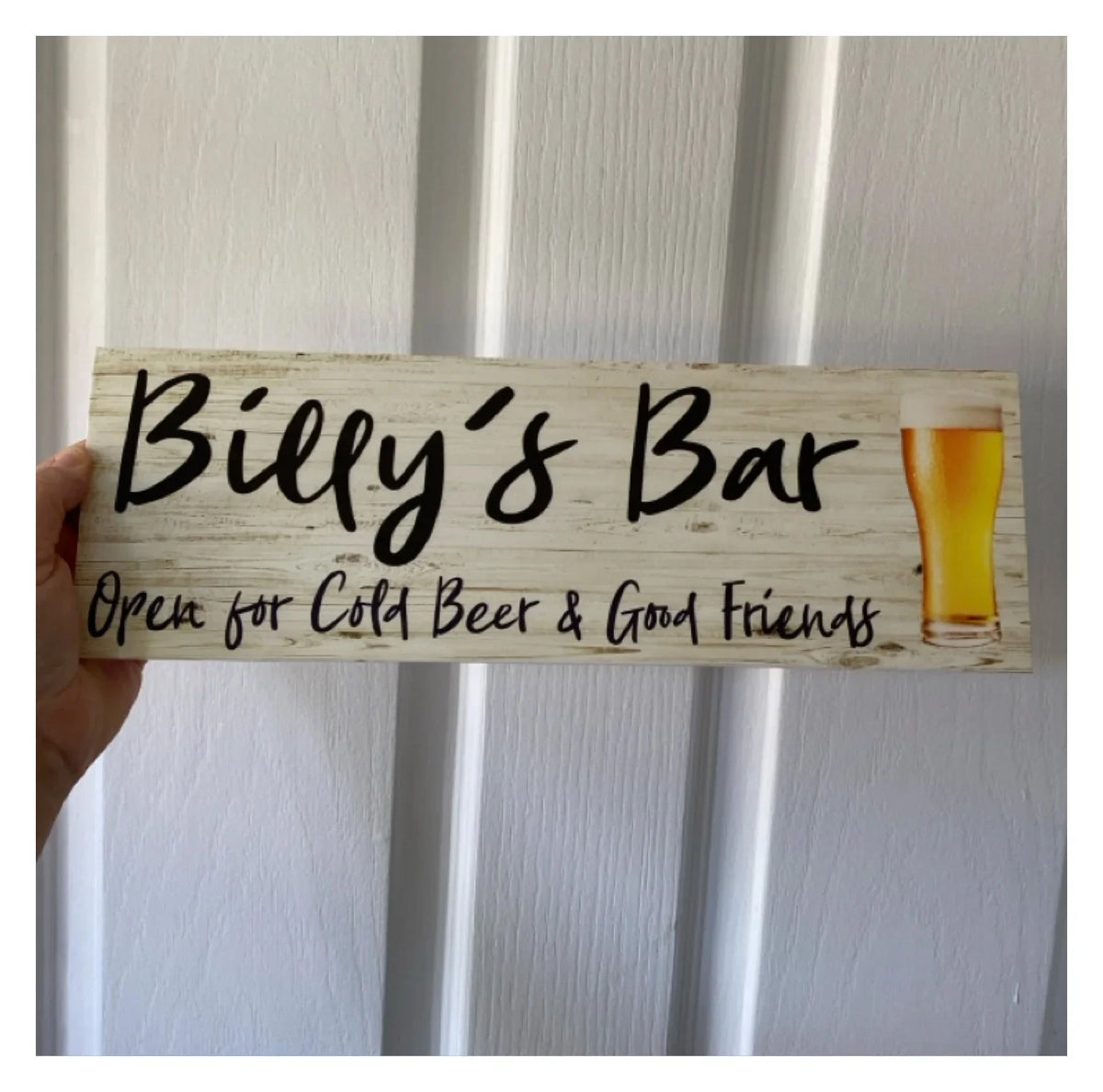 Bar Cold Beer Good Friends Personalised Sign | Outdoor Acrylic Aussie Made