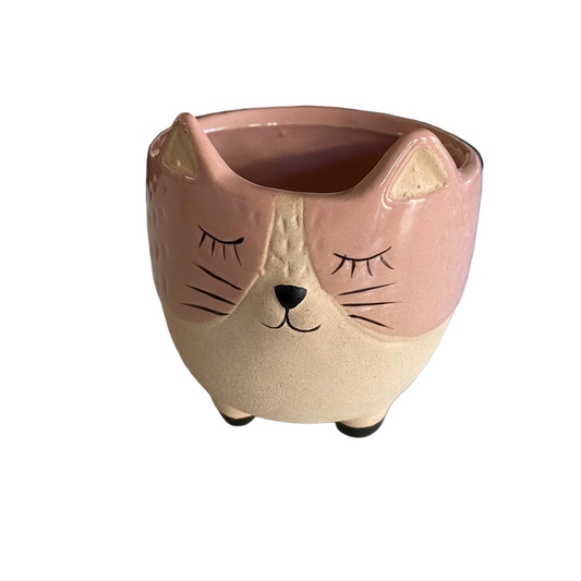 Pink Cat Kitty Planter Pot | Ceramic Plant Pot 7x4.5cm