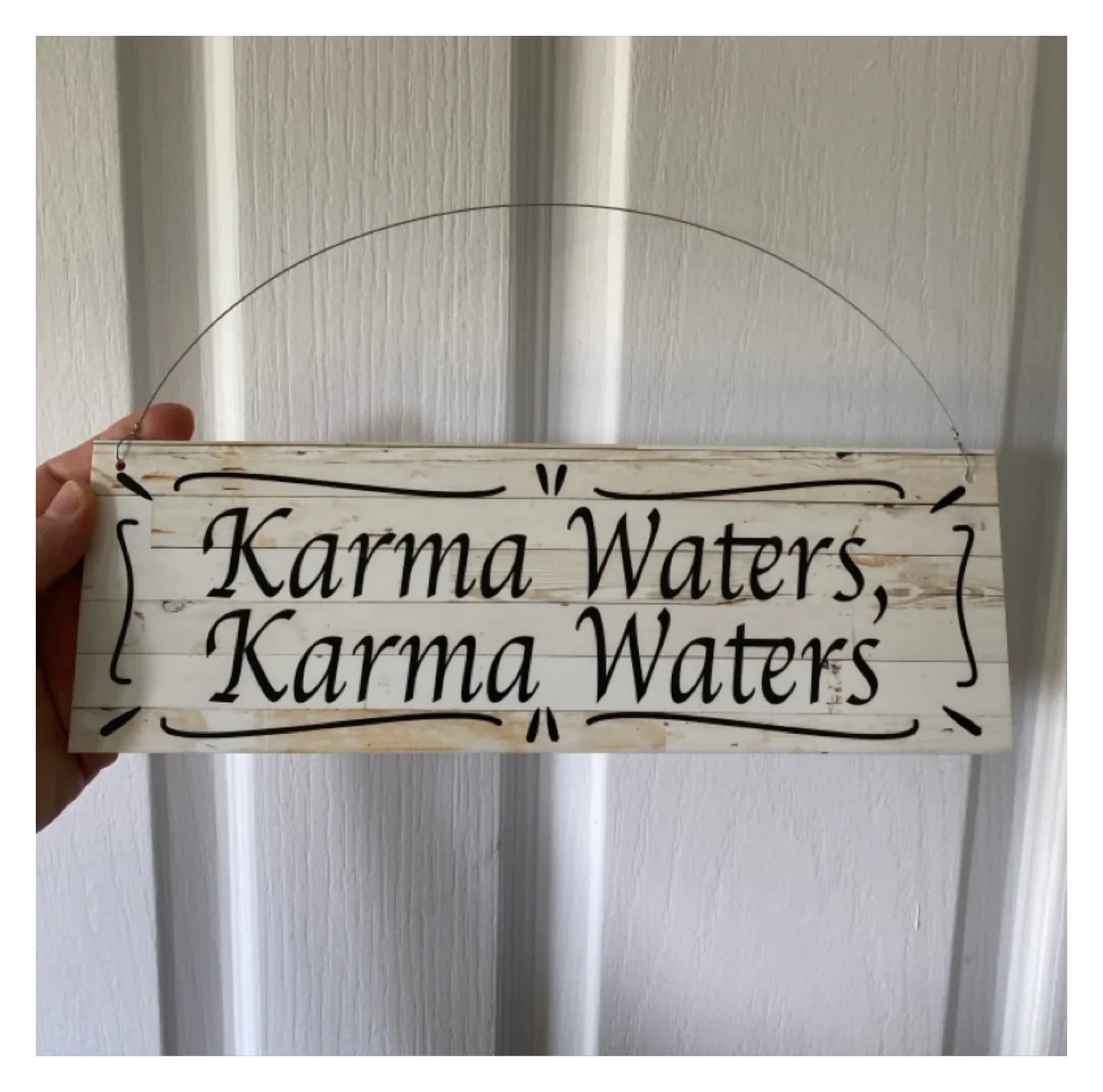 Cabin Custom Personalised French White Sign