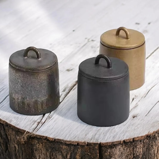 Jar Ceramic Stoneware Kitchen Natural Tall Short