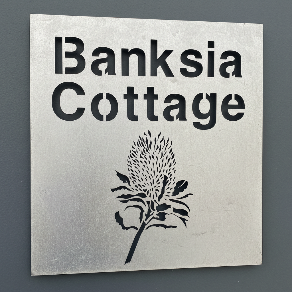 Banksia Flower Custom Property Name Address Sign - Personalised Rusty Metal Steel Sign - Australian Made