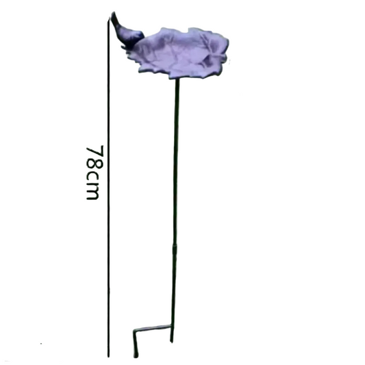 Cast Iron Leaf Bird Feeder Garden Stake | 14x13.2cm Leaf 78cm Tall