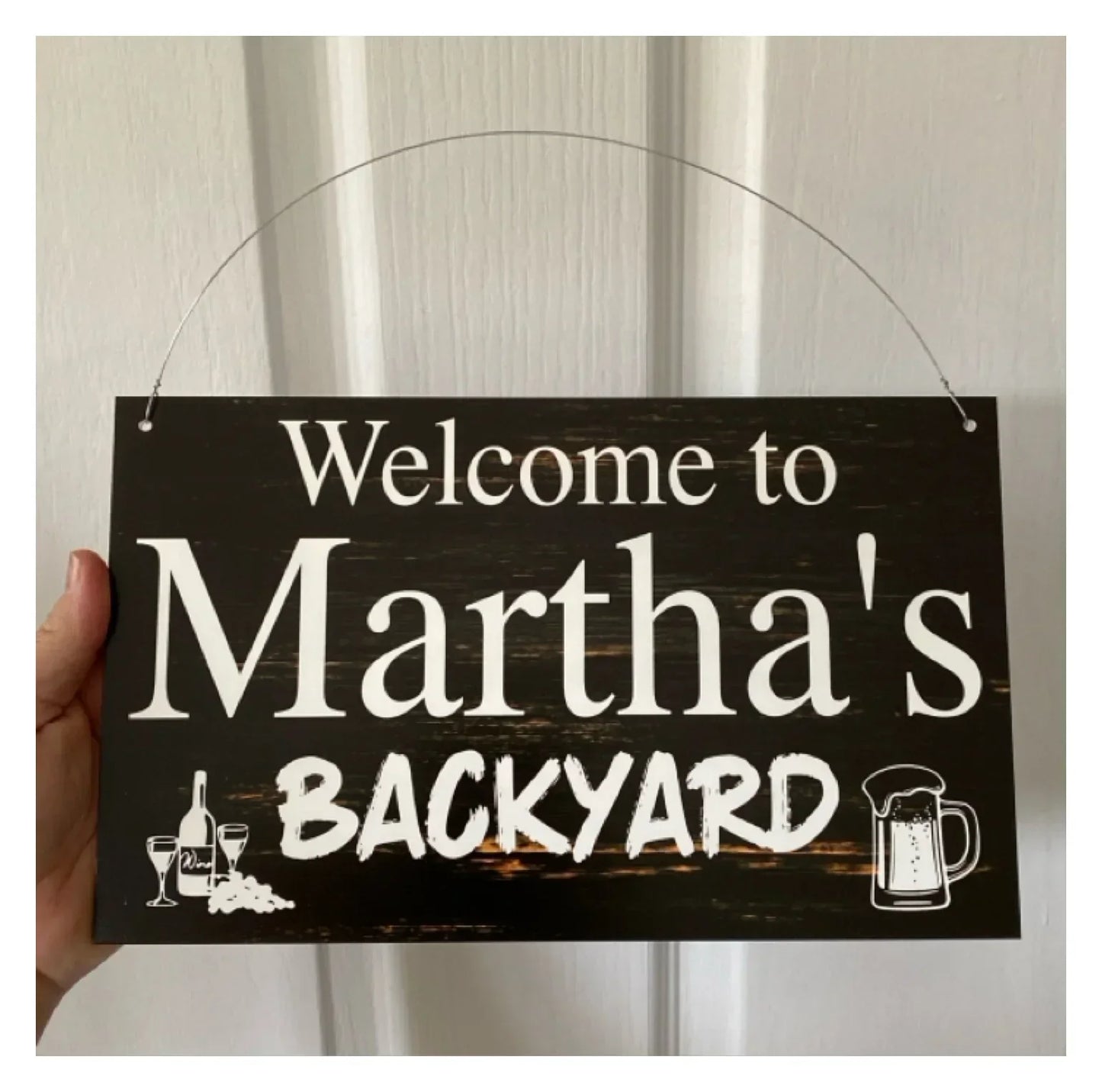 Welcome Backyard Bar Grill Serving What You Bring Sign