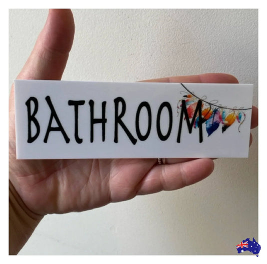 Boho Feather Toilet Laundry Bathroom Door Sign - The Renmy Store Homewares & Gifts