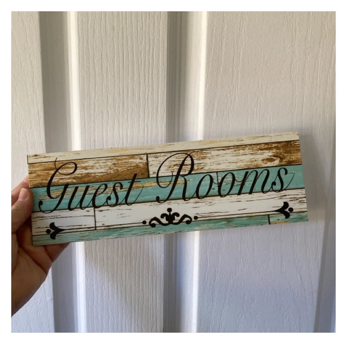 Custom Personalised Rustic Blue Sign Timber Look Aussie Made