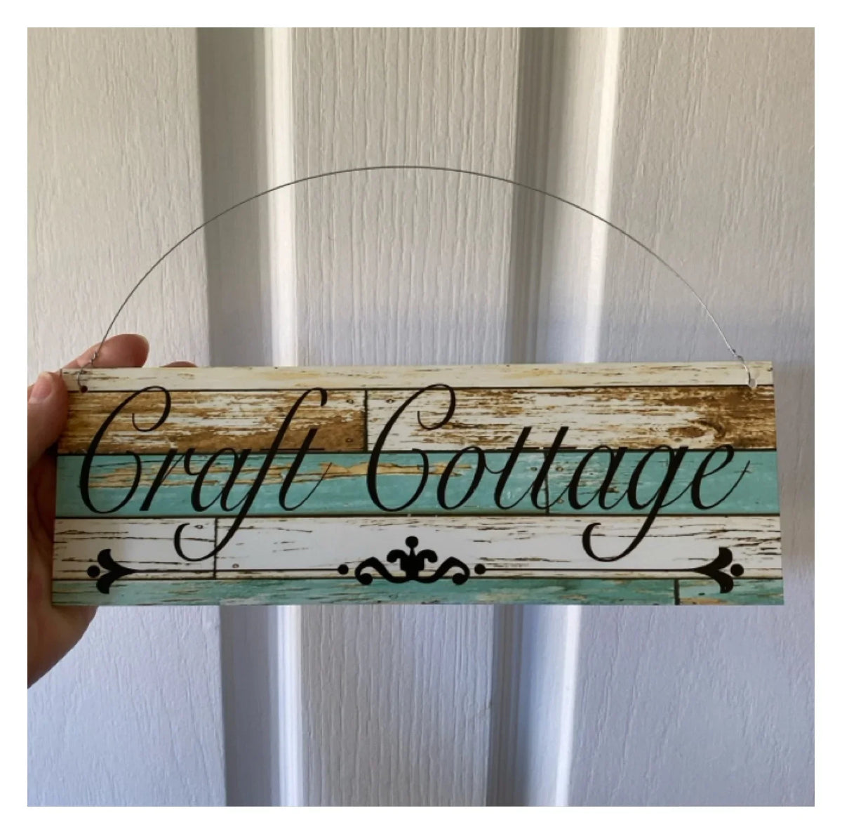 Custom Personalised Rustic Blue Sign Timber Look Aussie Made