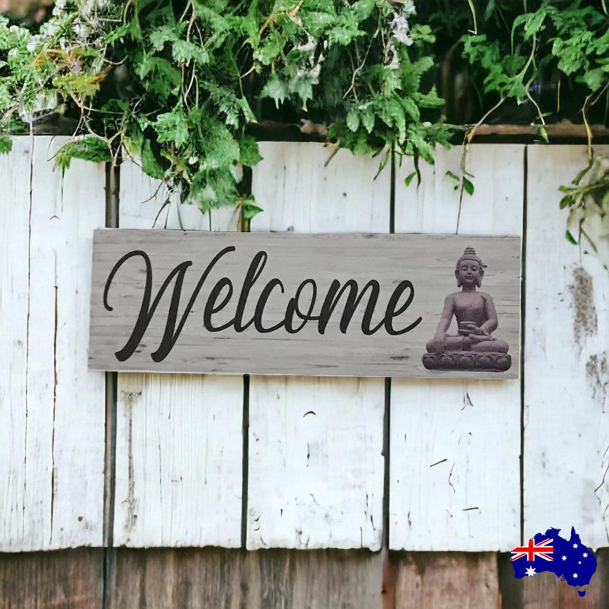 Welcome Buddha Thai Tropical Zen Sign - The Renmy Store Homewares & Gifts