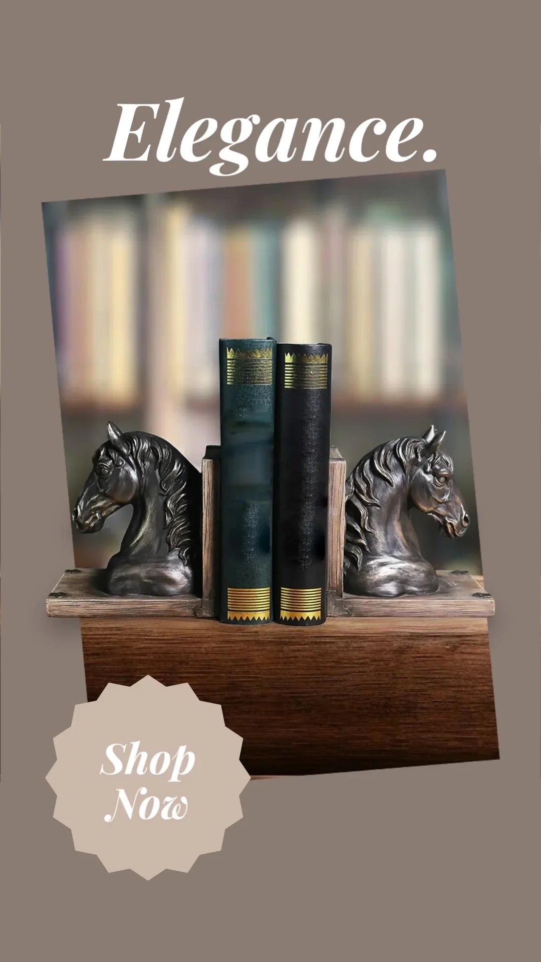 Bookend Horse Single Vintage Elegance