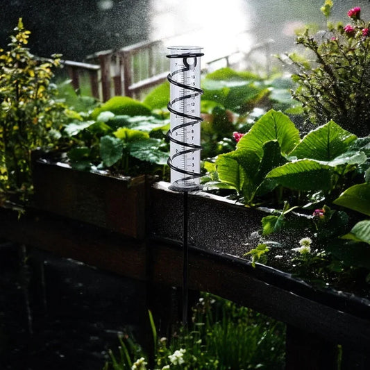 Rain Gauge Outdoor Stake Rustic Garden