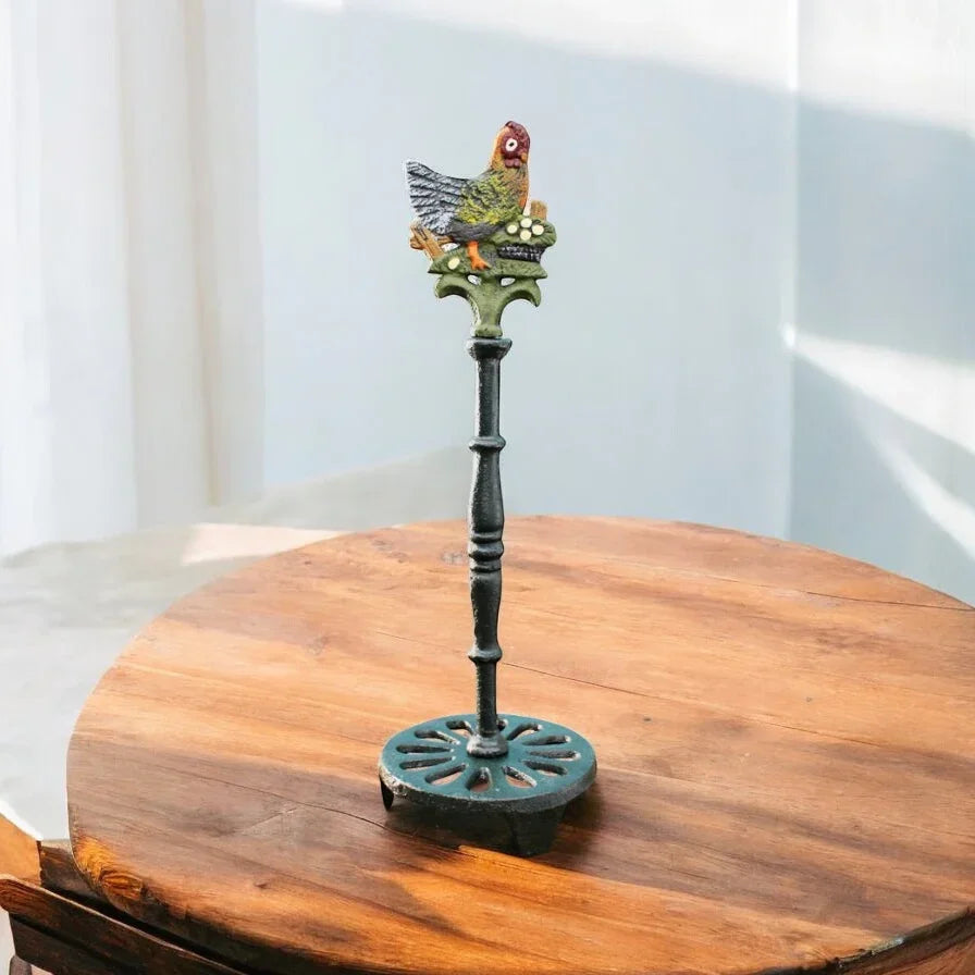 Paper Towel Holder Chicken Country Cast Iron
