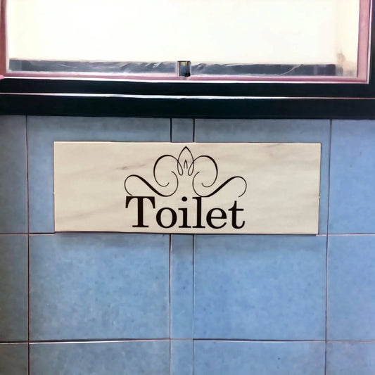 Toilet Laundry Bathroom French Scroll Door Room Sign - The Renmy Store Homewares & Gifts