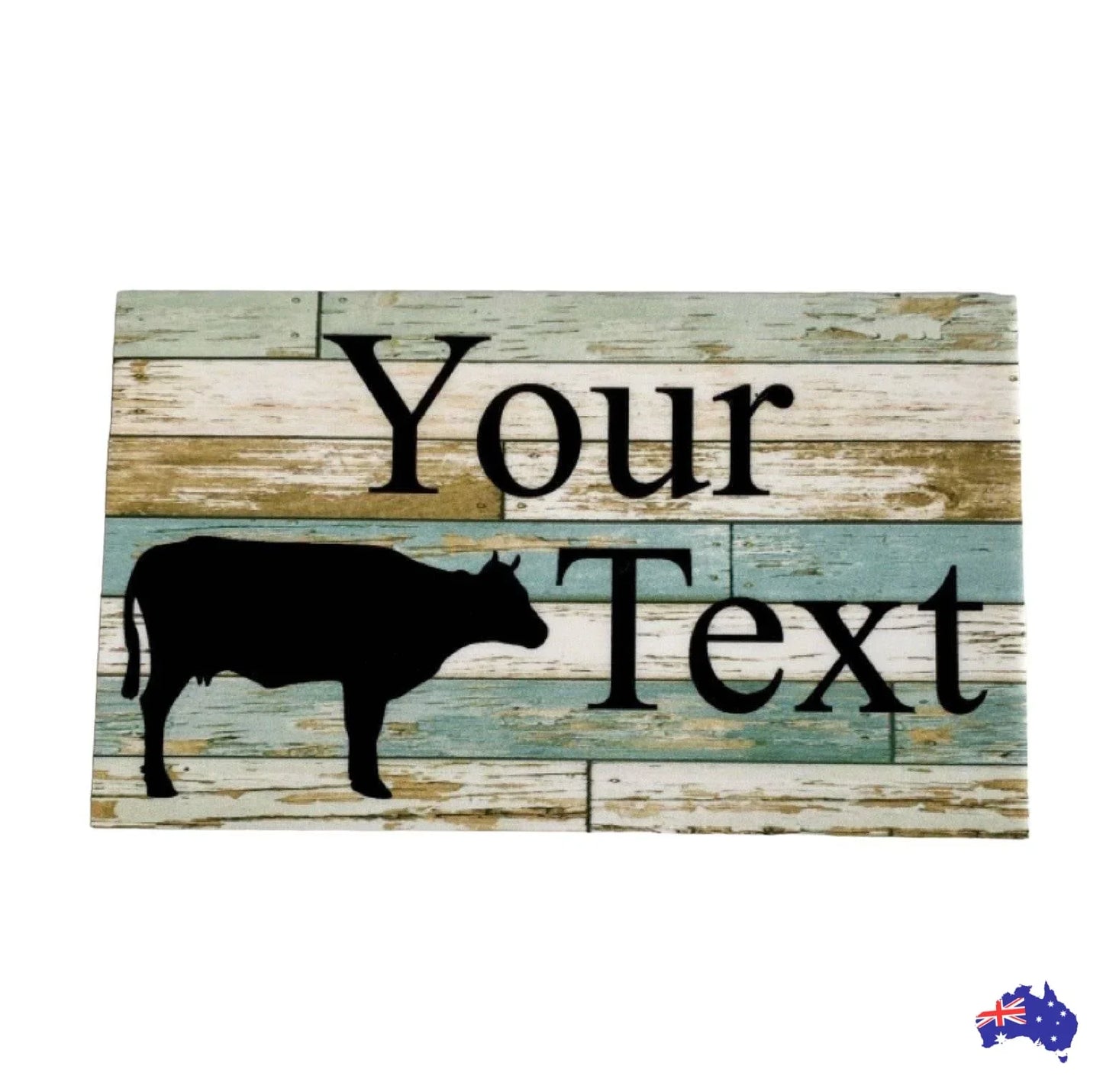 Cow Blue Personalised Custom Farm Sign - The Renmy Store Homewares & Gifts