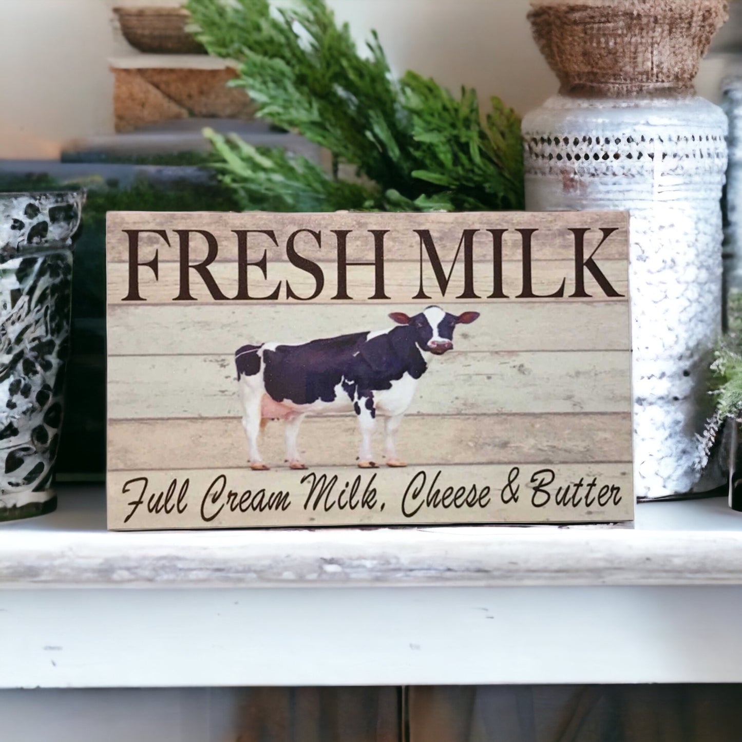 Cow Farm Milk Cream Cheese Butter Kitchen Sign - The Renmy Store Homewares & Gifts 