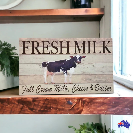 Cow Farm Milk Cream Cheese Butter Kitchen Sign - The Renmy Store Homewares & Gifts