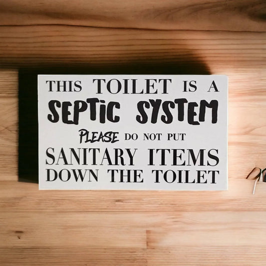 Toilet Septic System Bathroom Modern Sign - The Renmy Store Homewares & Gifts