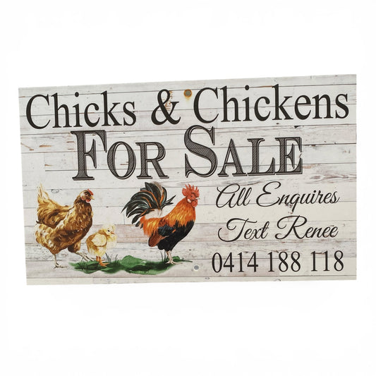 Chicken Chicks For Sale Custom Sign | Personalised Hen Breeder Acrylic Sign | Aussie Made