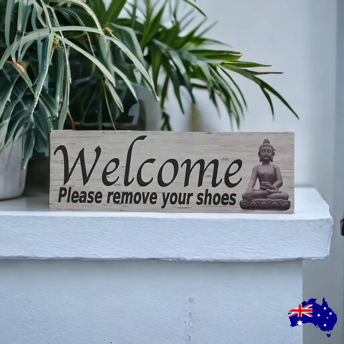 Welcome Remove Shoes Thai Buddha Zen Sign - The Renmy Store Homewares & Gifts