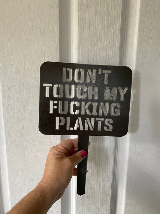 Custom Stay Out Of Fing Garden Sign - Personalised Rusty Metal Steel Sign - Australian Made