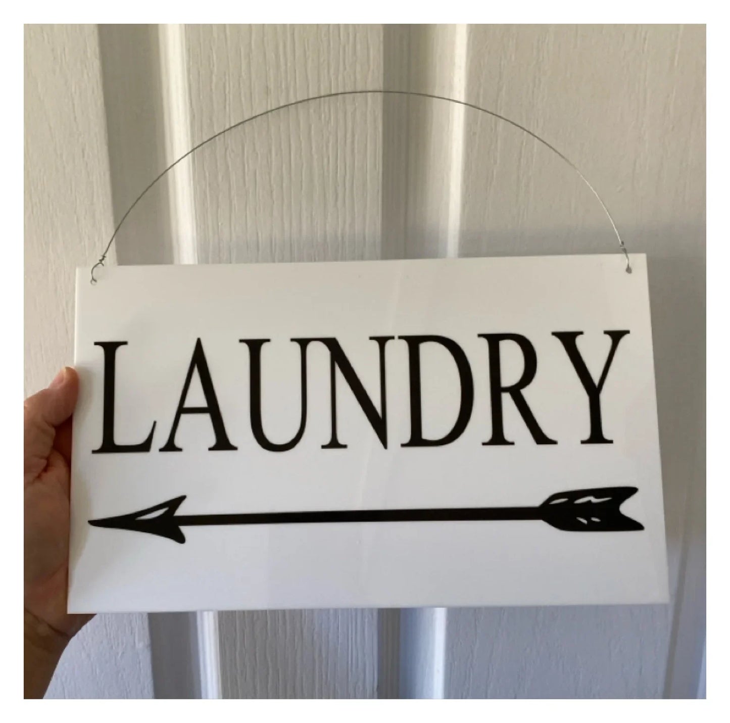 Custom Personalised Arrow White Sign