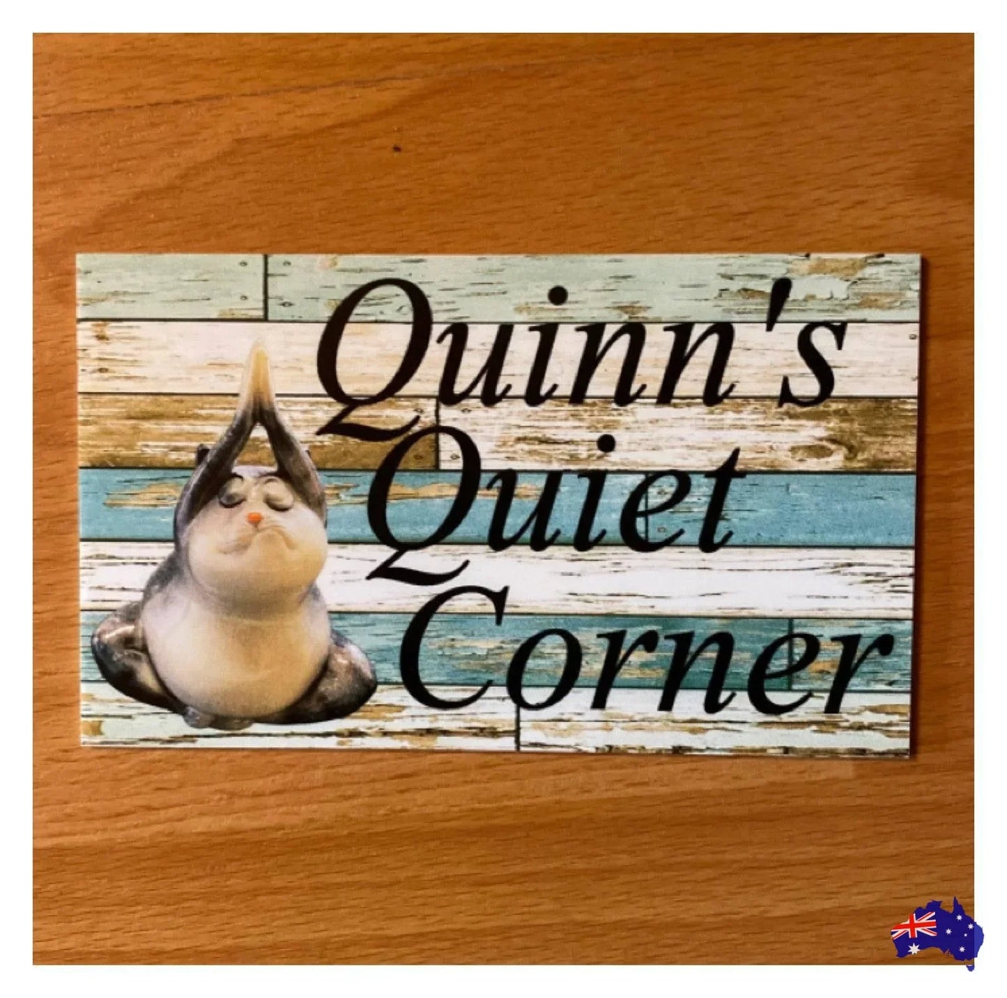 Cat Yoga Meditate Zen Custom Persoanlised Sign - The Renmy Store Homewares & Gifts