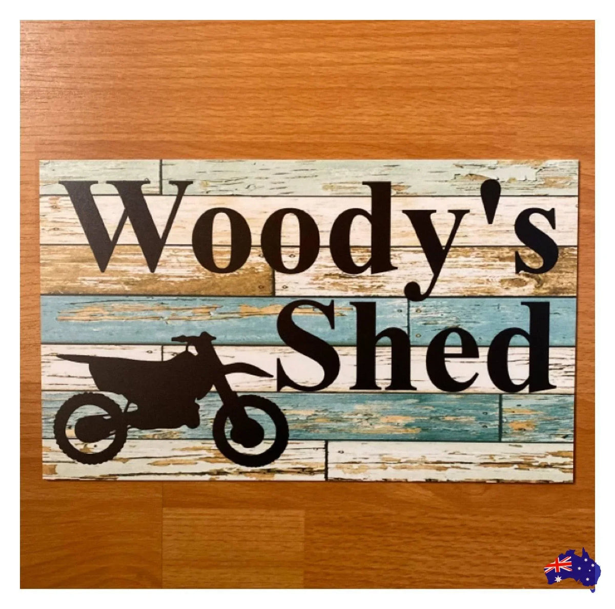 Dirt Bike Motorbike Blue Custom Personalised Sign - The Renmy Store Homewares & Gifts
