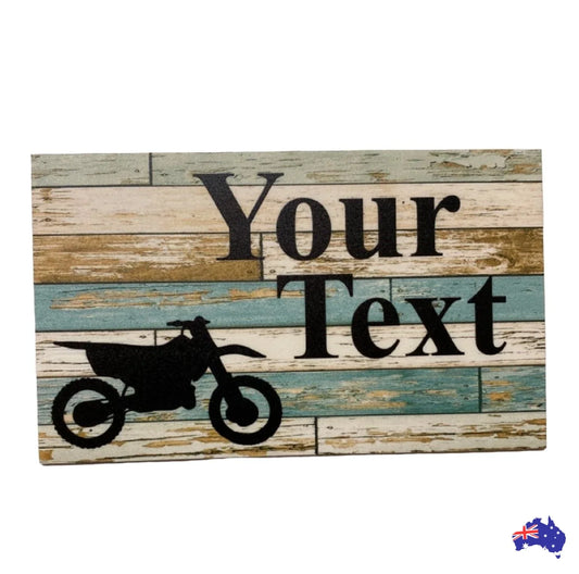 Dirt Bike Motorbike Blue Custom Personalised Sign - The Renmy Store Homewares & Gifts