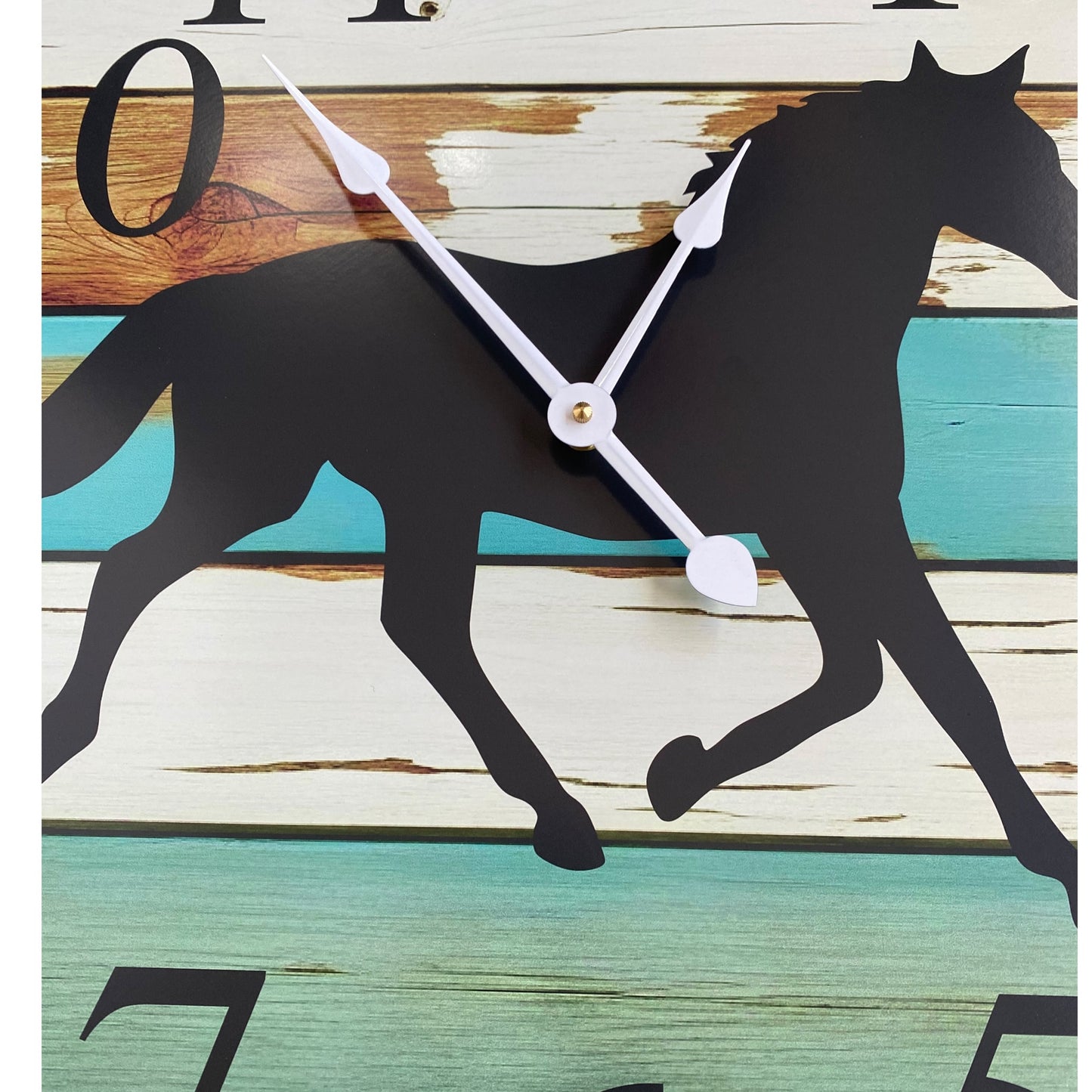Horse Farmhouse Wall Clock 30cm 60cm - Aussie Made