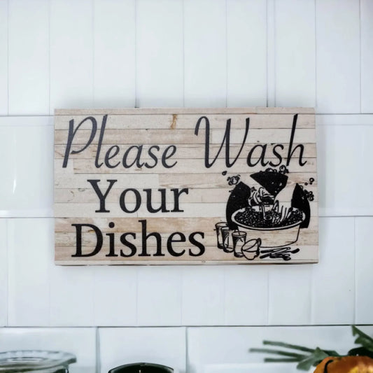 Wash Your Dishes French Provincial Kitchen Sign - The Renmy Store Homewares & Gifts