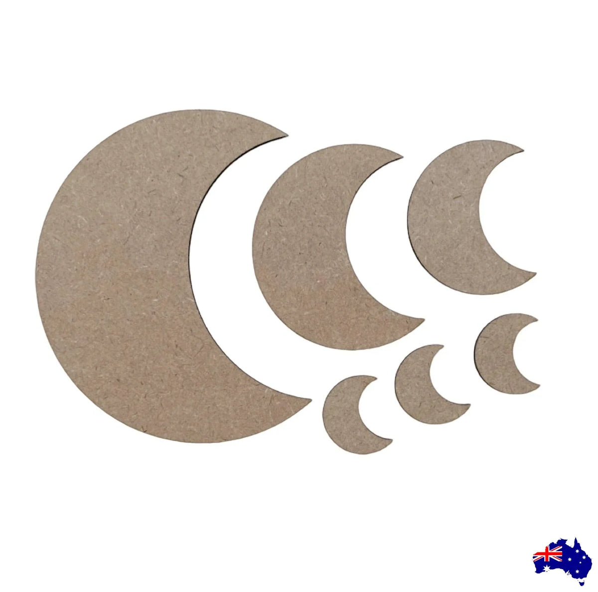Moon Crescent Set MDF Shape DIY Raw Cut Out Art Craft Decor - The Renmy Store Homewares & Gifts