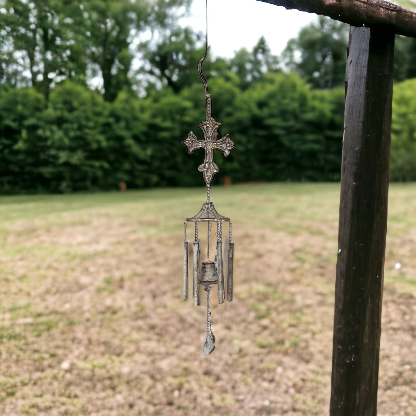 Hanging Rustic Cross Chime Bell - The Renmy Store Homewares & Gifts 