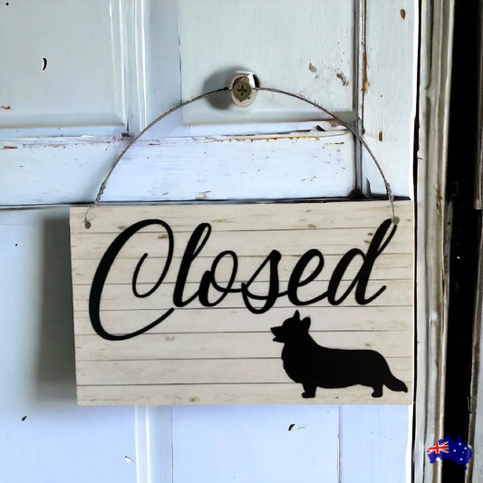 Corgi Open Closed Business Shop Cafe Dog Hanging - The Renmy Store Homewares & Gifts