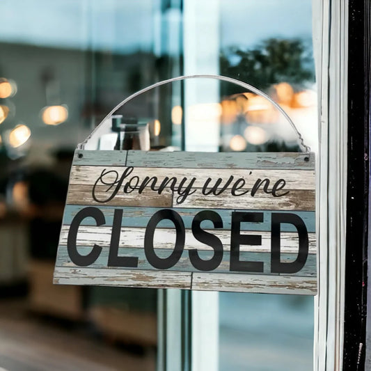 Open Closed Business Shop Café Timber Style Hanging Sign - The Renmy Store Homewares & Gifts