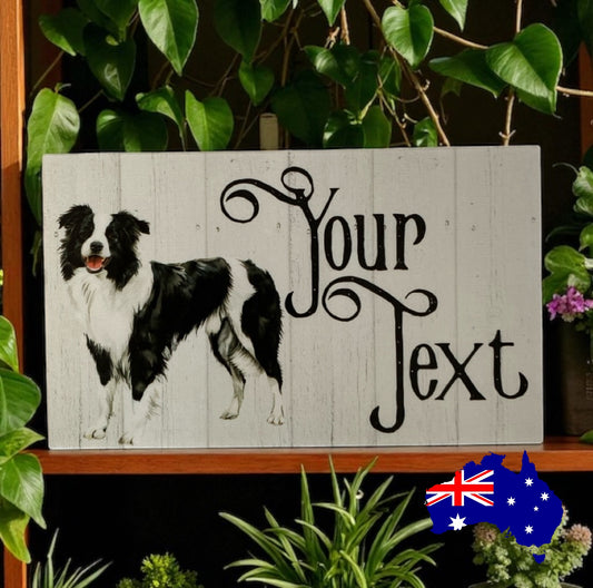 Border Collie Dog Personalised Custom Sign