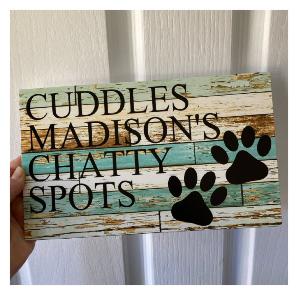 Custom Dog & Cat Paws Pet Sign | Personalised Blue Acrylic Sign | Pet Lover Gift | Aussie Made