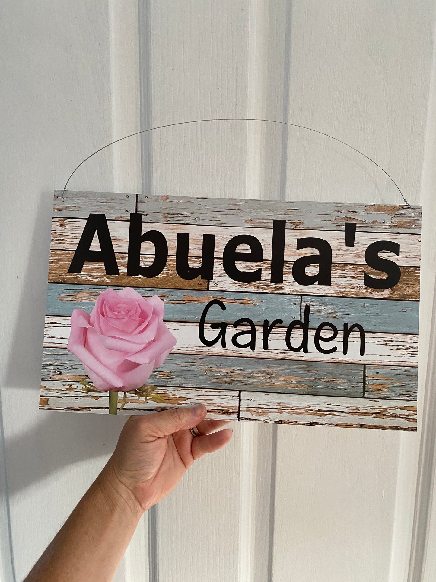 Garden Rose Pink Personalised Custom Sign | Floral Acrylic Signage | Aussie Made