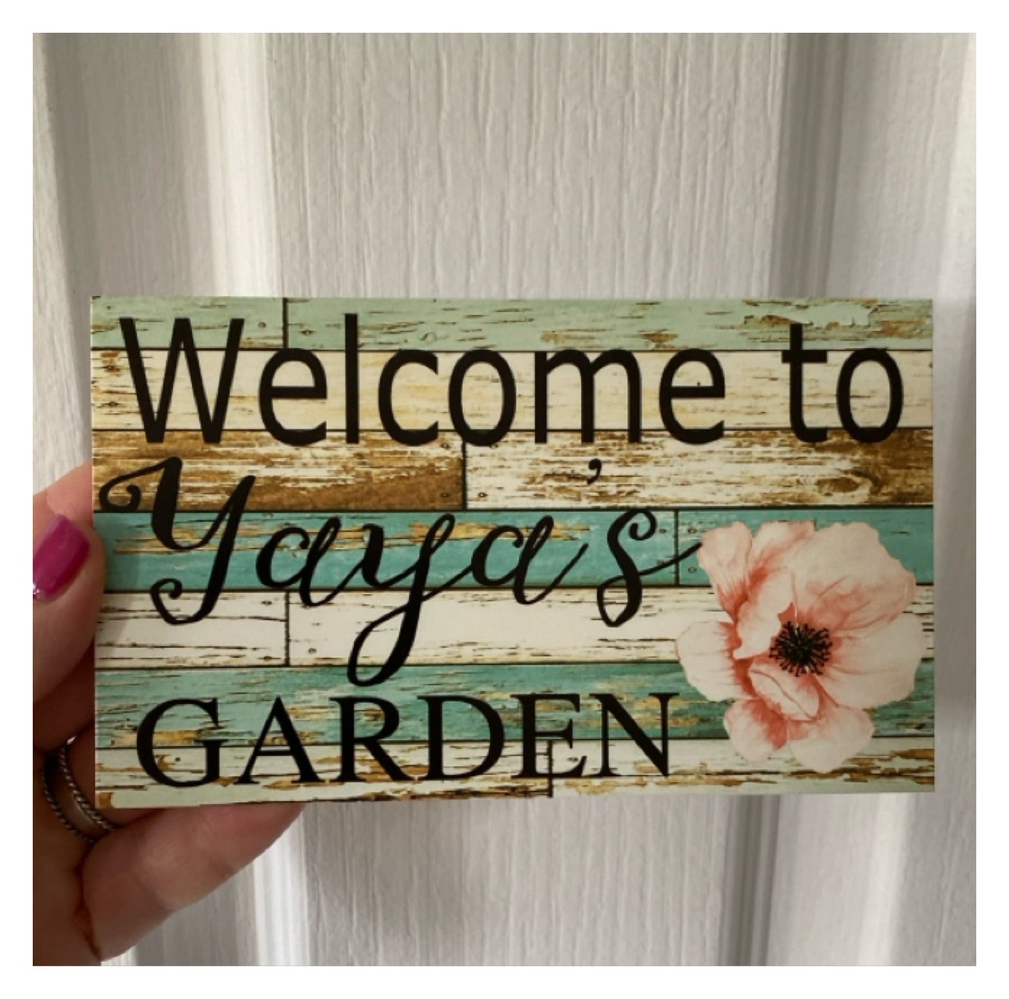 Welcome Garden Custom Personalised Sign Flower