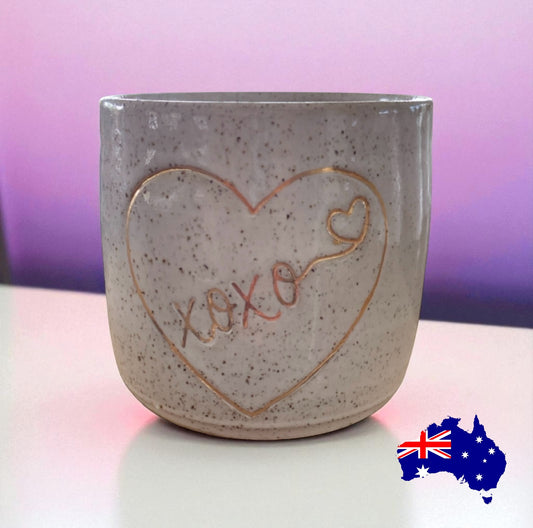 Mug Cup Kisses Hug Love Pottery Ceramic Aussie Made