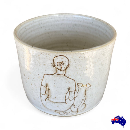 Mug Cup Dog Friend Lady Pottery Ceramic Aussie Made