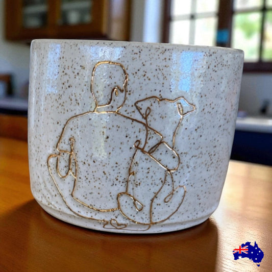 Mug Cup Dog Mans Best Friend Pottery Ceramic Aussie Made